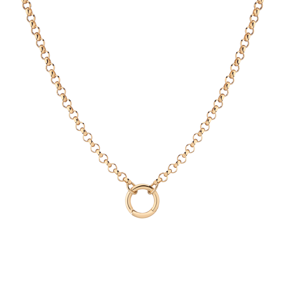 Rolo Chain Charm Necklace Vermeil Yellow Gold 16in 18in Large First