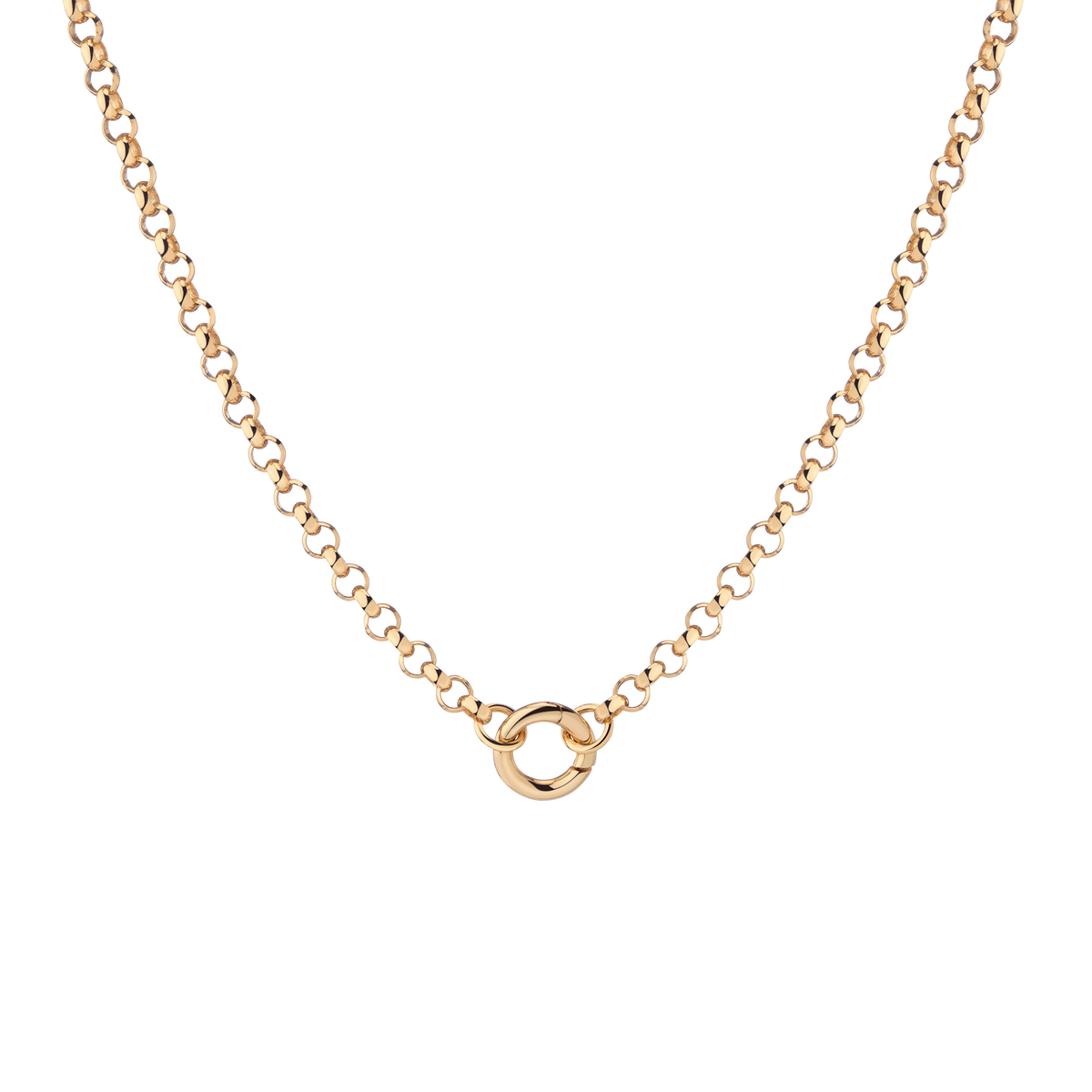 Rolo Chain Charm Necklace Vermeil Yellow Gold 16in 18in Small First