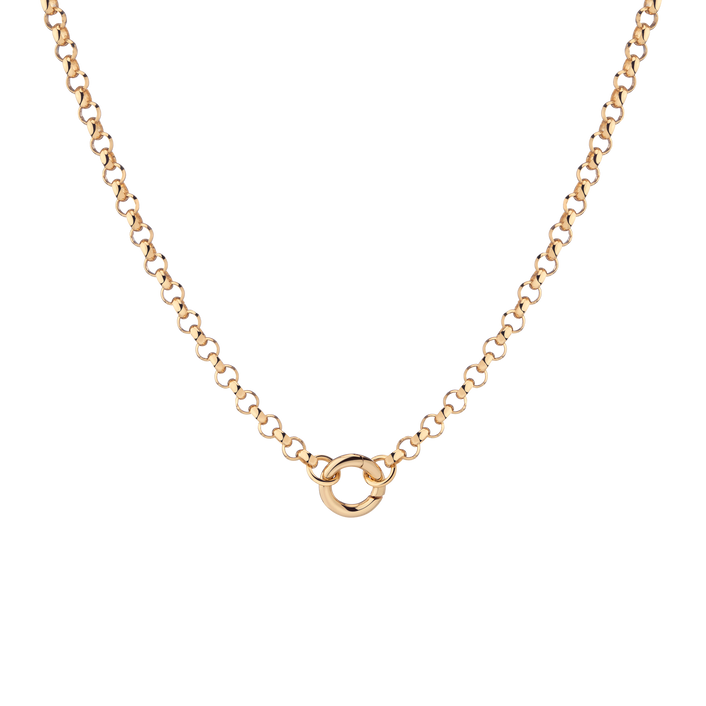 Rolo Chain Charm Necklace Vermeil Yellow Gold 16in 18in Small First