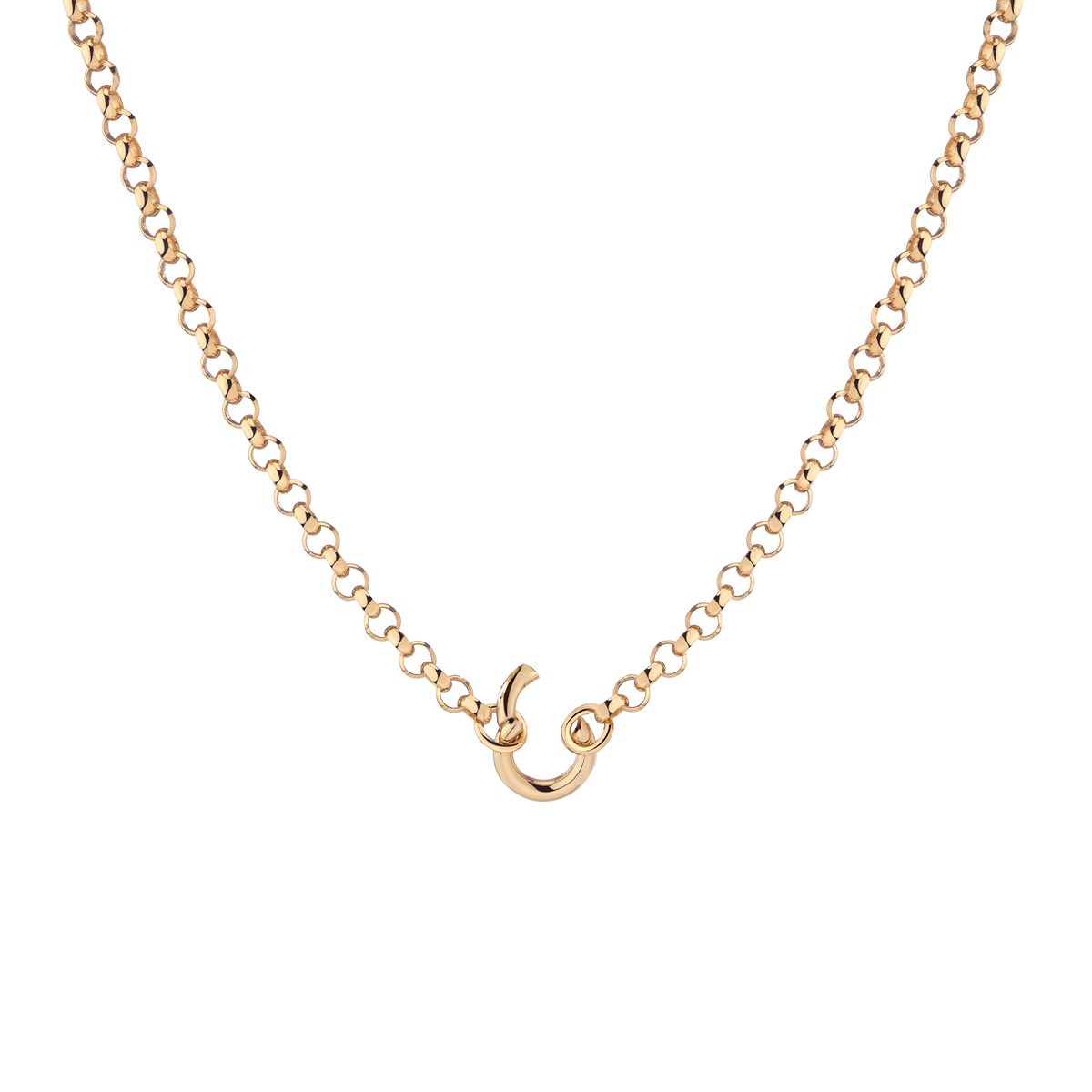 Rolo Chain Charm Necklace Vermeil Yellow Gold 16in 18in Small