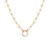 Paperclip Chain Charm Necklace Vermeil Yellow Gold 16in 18in Large First