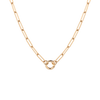 Paperclip Chain Charm Necklace Vermeil Yellow Gold 16in 18in Small First