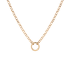 Curb Chain Charm Necklace Vermeil Yellow Gold 16in 18in Large First