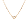 Curb Chain Charm Necklace Vermeil Yellow Gold 16in 18in Small First