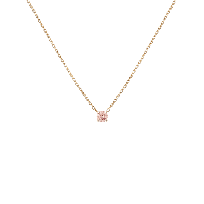 Lab Grown Pink Diamond Solitaire Necklace 14k 18k Yellow Gold First