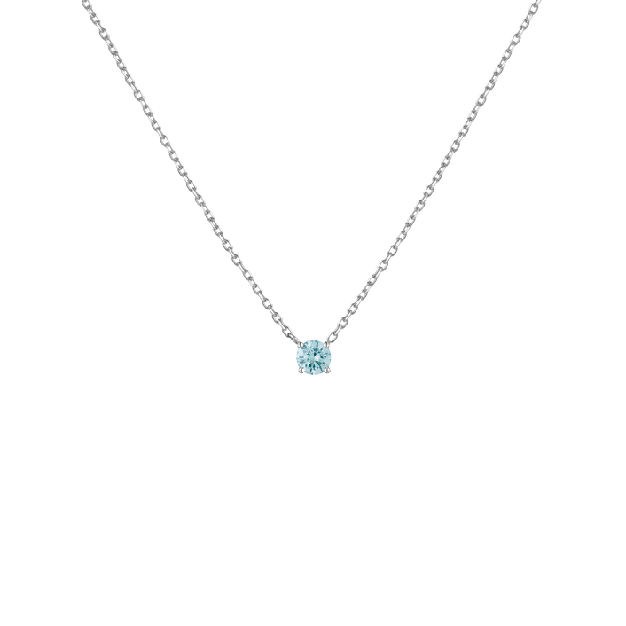 Lab Grown Blue Diamond Solitaire Necklace