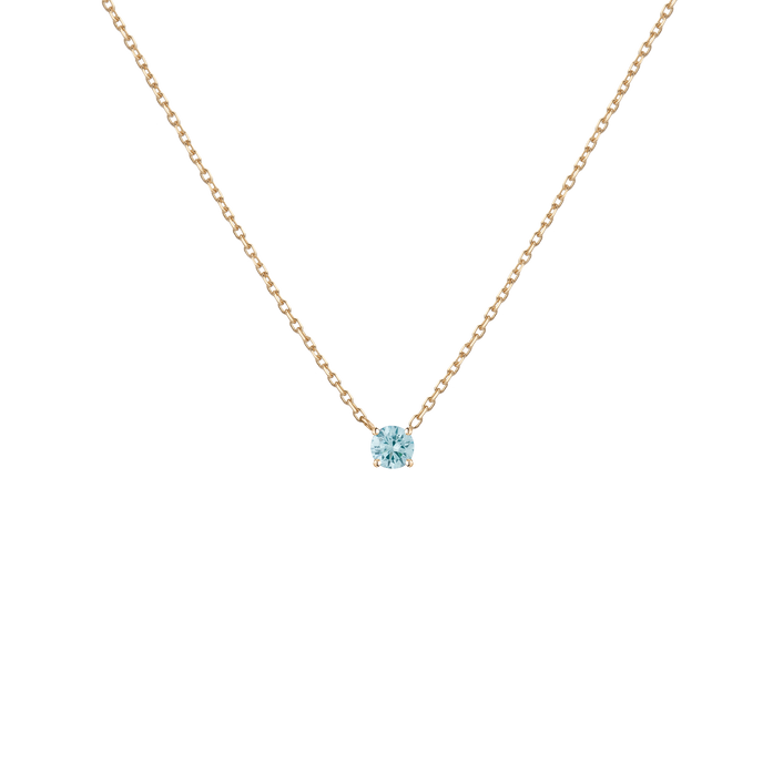 Lab Grown Blue Diamond Solitaire Necklace 14k 18k Yellow Gold First