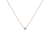 Lab Grown Blue Diamond Solitaire Necklace 14k 18k Yellow Gold First