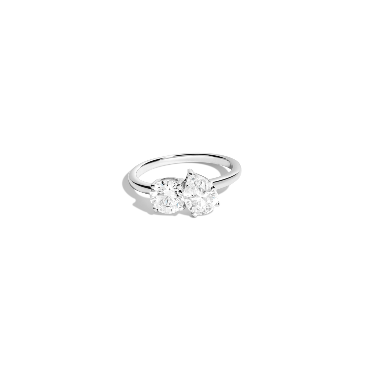 Lab Grown Diamond Toi et Moi Ring 14k White Gold First