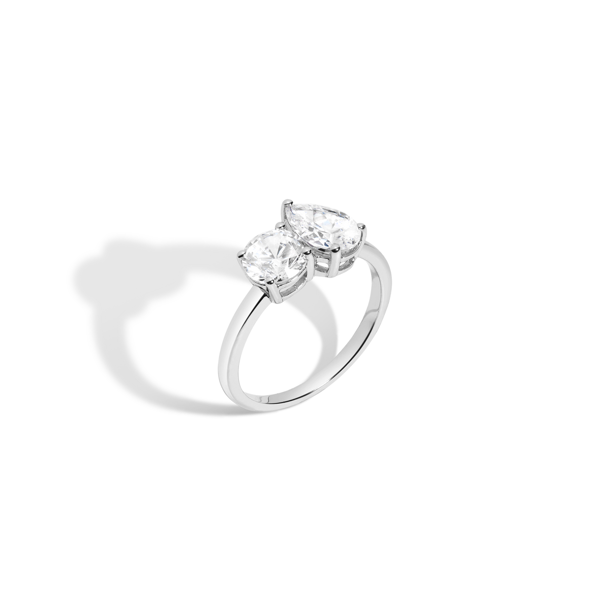 Lab Grown Diamond Toi et Moi Ring 14k White Gold