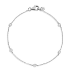 Lab Grown White Sapphire Station Bracelet