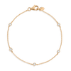 Lab Grown White Sapphire Station Bracelet Vermeil Yellow Gold 6in 6.5in 7in First
