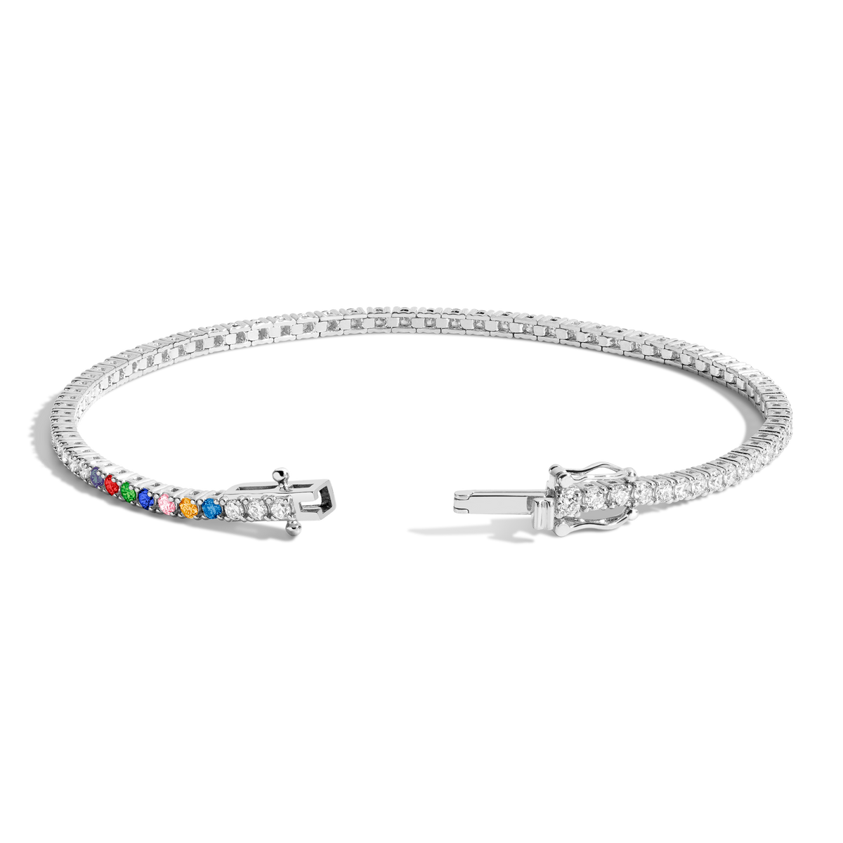 Personalized Lab Grown Diamond Tennis Bracelet 14k White Gold 6in 6.5in 7in 7.5in 1 2 3 4 5 6 7 First