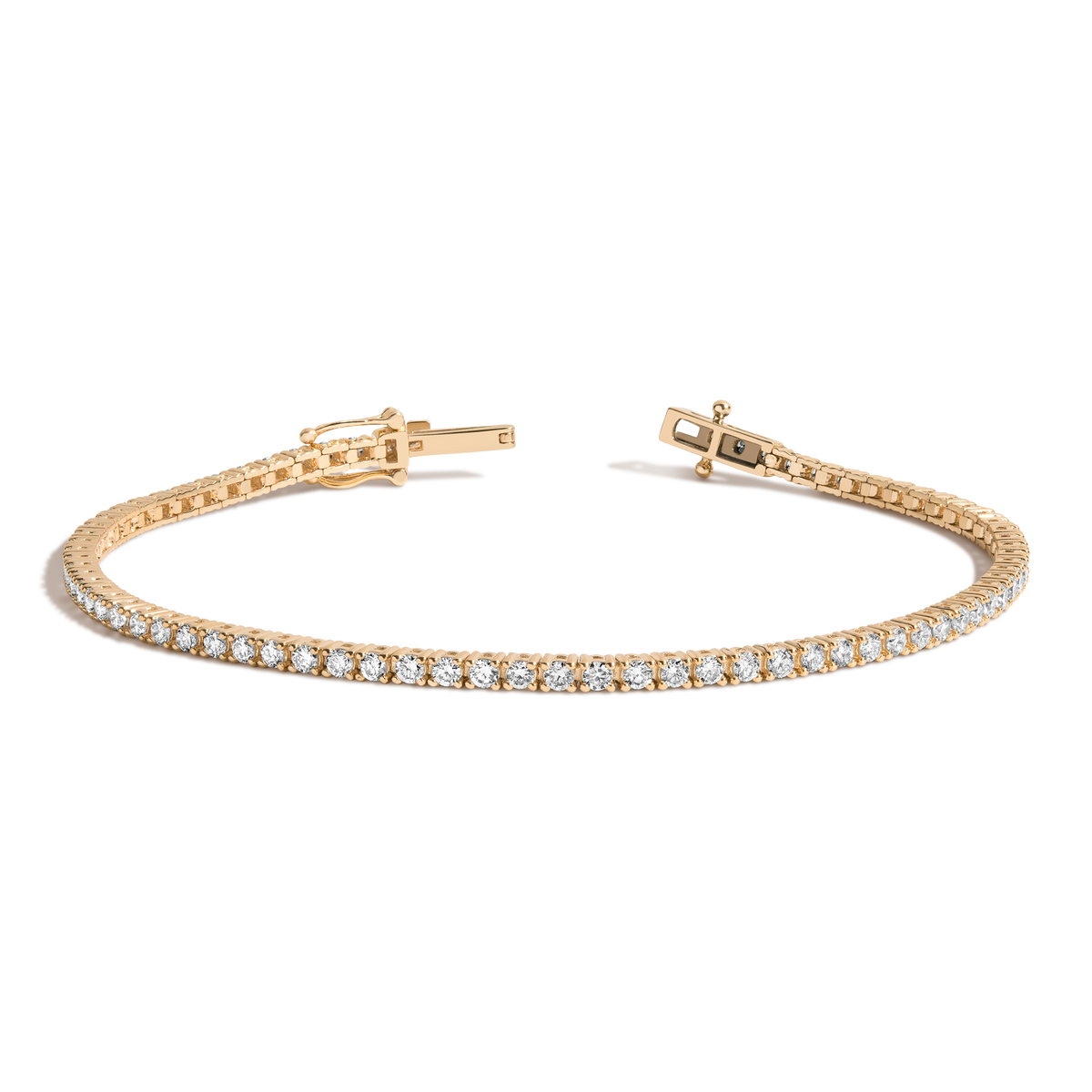 Personalized Lab Grown Diamond Tennis Bracelet 14k Yellow Gold 6in 6.5in 7in 7.5in 1 2 3 4 5 6 7