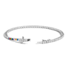 Personalized Lab Grown White Sapphire Tennis Bracelet Vermeil White Gold 6in 6.5in 7in 7.5in 1 2 3 4 5 6 7 First
