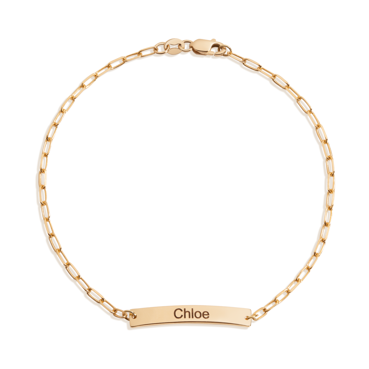 Baby ID Paperclip Chain Bracelet 14k Yellow Gold 4.5in 5in 5.5in