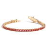 Lab Grown Sunstone Tennis Bracelet Vermeil Yellow Gold 6.5in 7in First