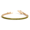 Lab Grown Green Peridot Tennis Bracelet Vermeil Yellow Gold 6.5in 7in First