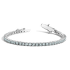 Lab Grown Blue Tourmaline Tennis Bracelet Vermeil White Gold 6.5in 7in First