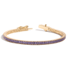 Lab Grown Amethyst Baguette Tennis Bracelet Vermeil Yellow Gold 6.5in 7in First