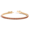 Lab Grown Sunstone Baguette Tennis Bracelet Vermeil Yellow Gold 6.5in 7in First