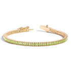 Lab Grown Green Peridot Baguette Tennis Bracelet