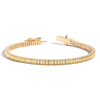 Lab Grown Citrine Baguette Tennis Bracelet Vermeil Yellow Gold 6.5in 7in First