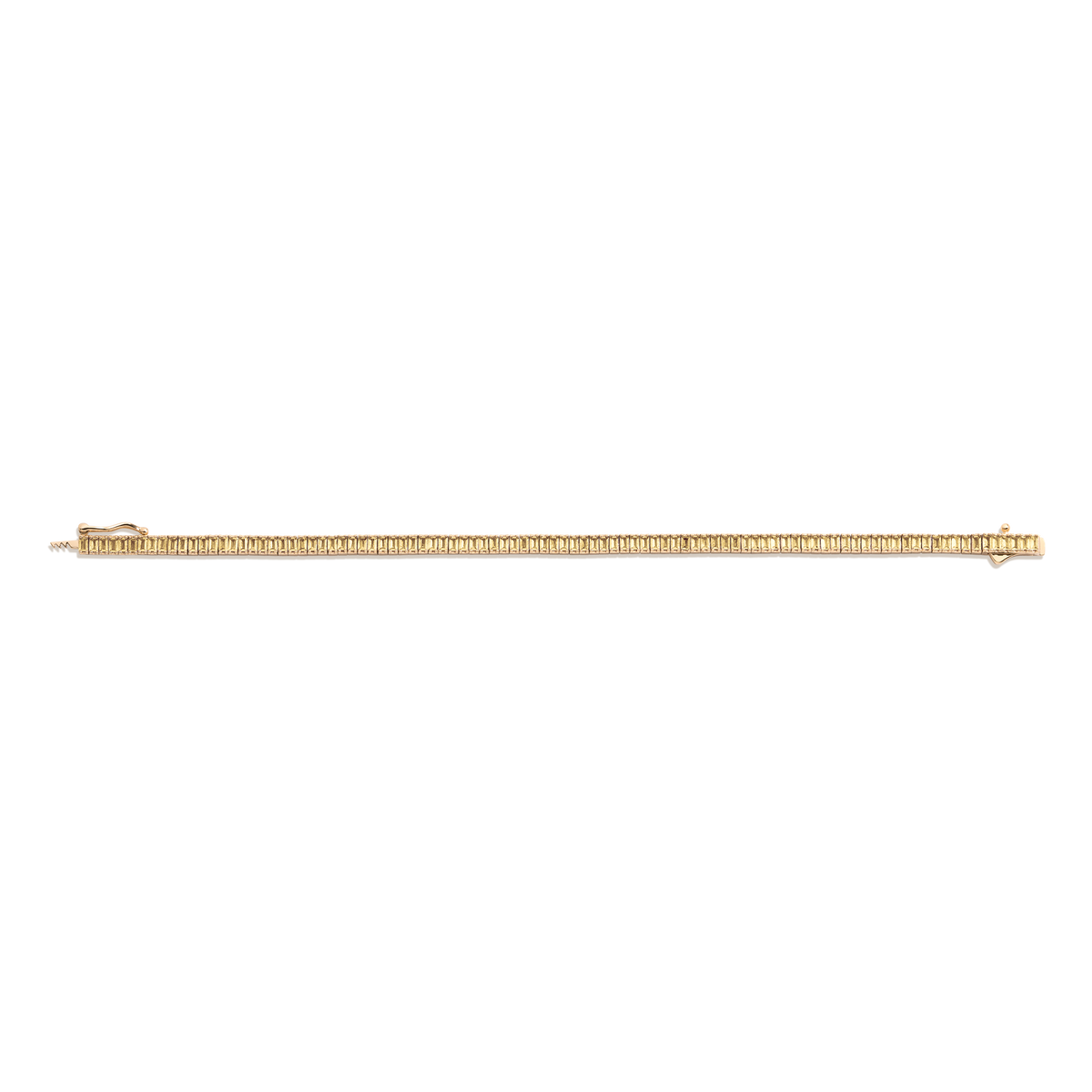 Lab Grown Citrine Baguette Tennis Bracelet