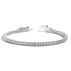 Lab Grown Blue Tourmaline Baguette Tennis Bracelet