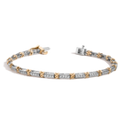 Mini Lab Grown White Sapphire X Tennis Bracelet