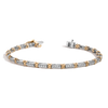 Mini Lab Grown Diamond X Tennis Bracelet 14k Yellow / White Gold 6in 6.5in 7in First