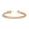 Lab Grown White Sapphire Vintage S Tennis Bracelet Vermeil Yellow Gold 6in 6.5in 7in 7.5in First