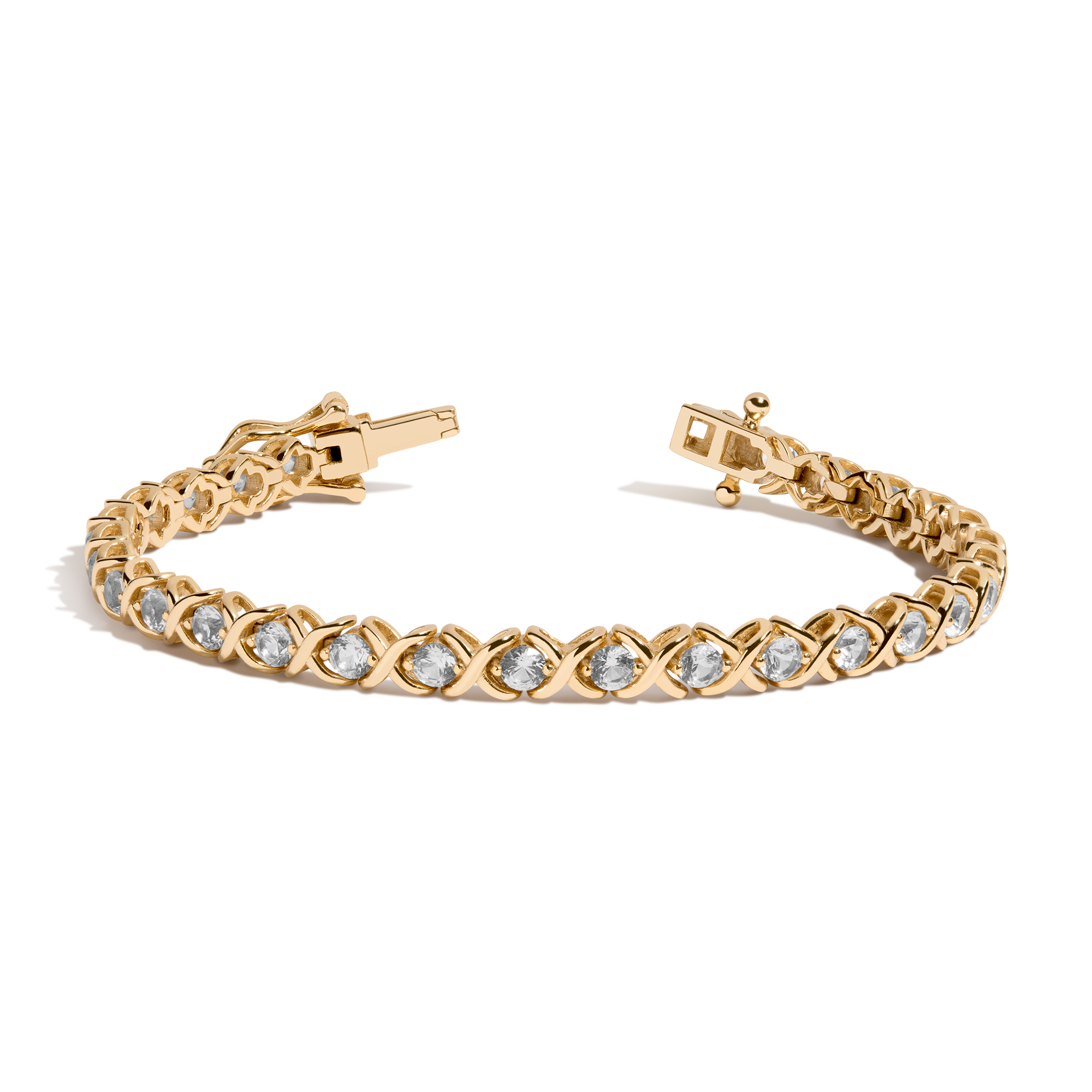 Lab Grown White Sapphire X Estate Tennis Bracelet