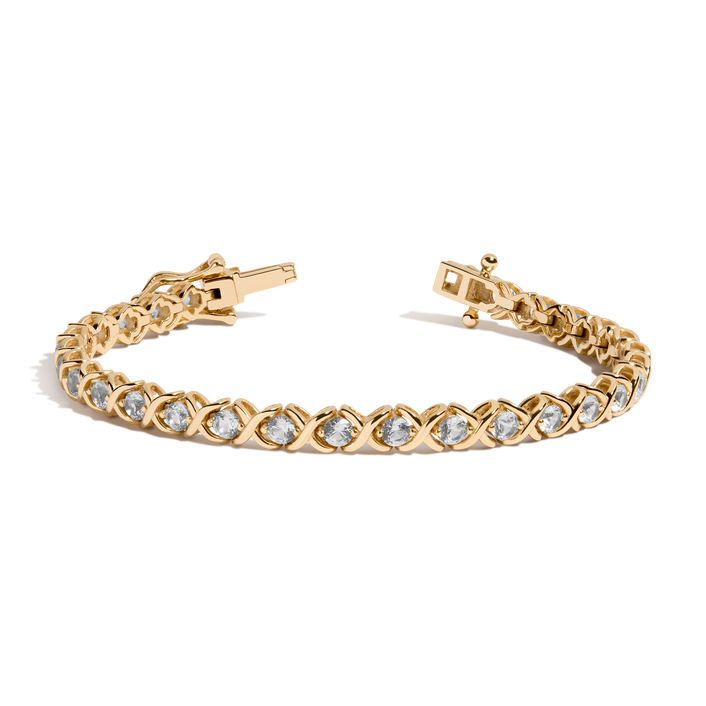 Lab Grown White Sapphire X Estate Tennis Bracelet