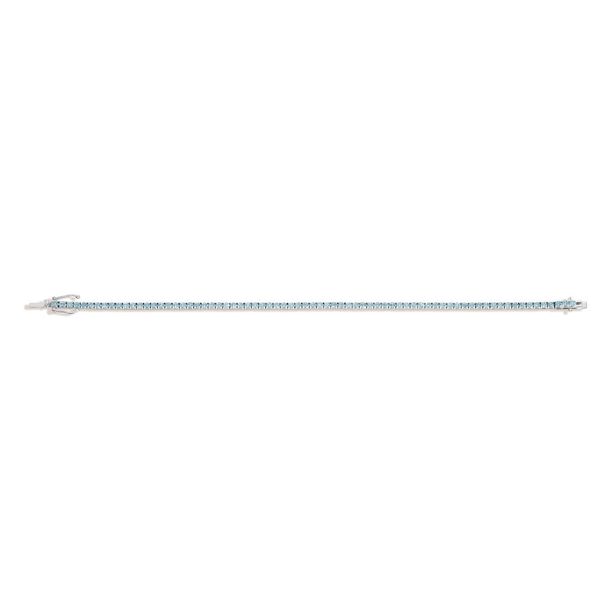 Lab Grown Blue Diamond Tennis Bracelet Silver 14k 6in 6.5in 7in White Gold