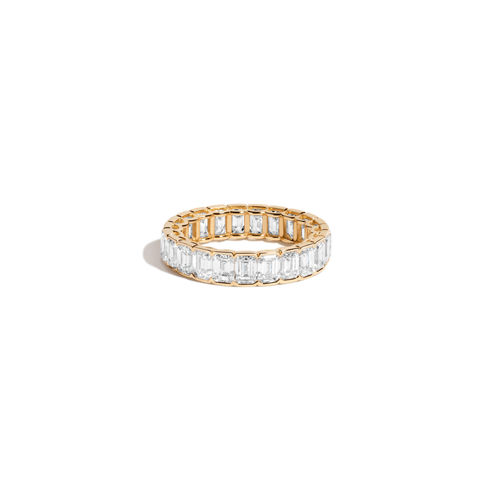 Emerald Lab Grown Diamond Semi-Bezel Eternity Ring