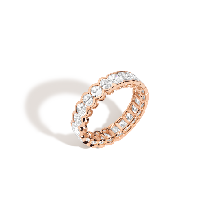 Two-in-One Lab Grown Diamond Semi-Bezel Eternity Ring 14k 18k Rose Gold