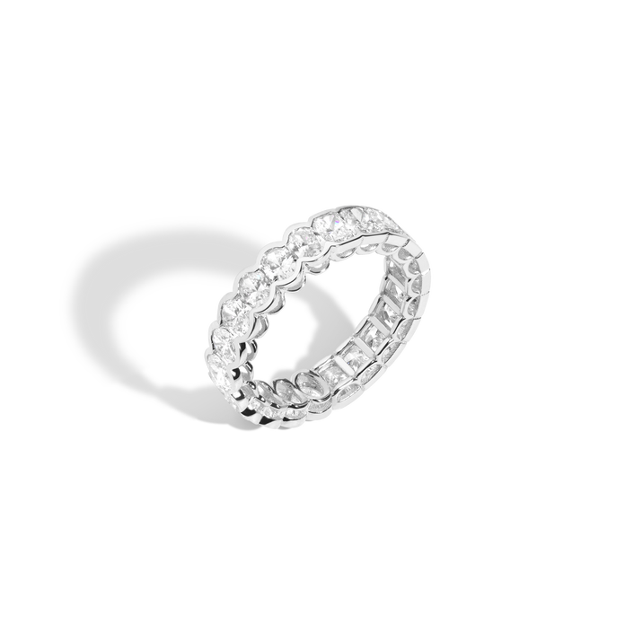 Two-in-One Lab Grown Diamond Semi-Bezel Eternity Ring 14k 18k White Gold