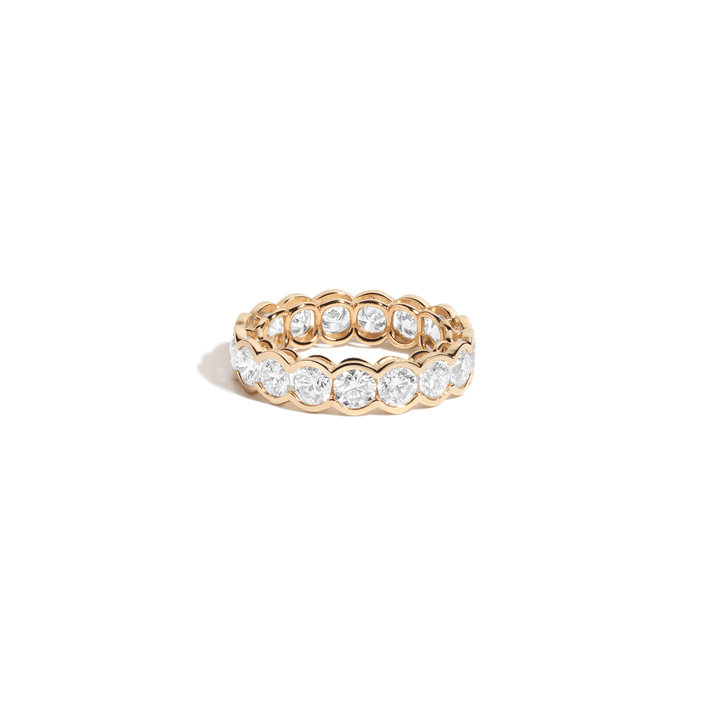 Round Lab Grown Diamond Semi-Bezel Eternity Ring