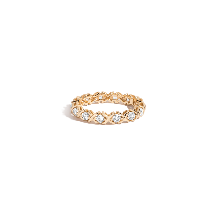 Lab Grown White Sapphire X Estate Eternity Ring