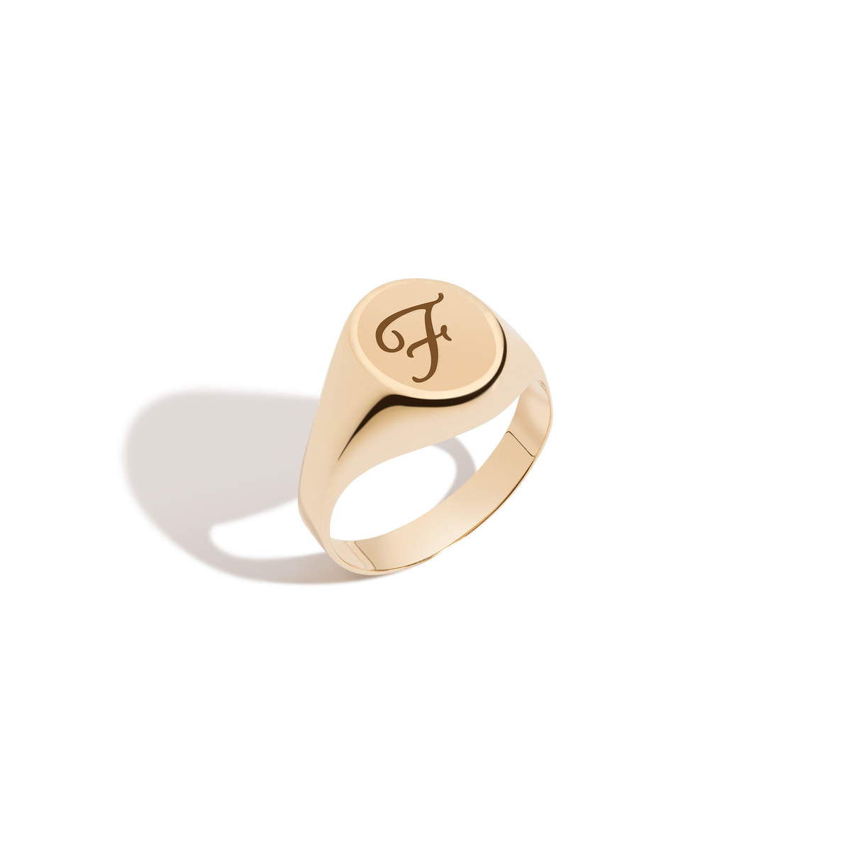 Round Signet Ring 14k Yellow Gold