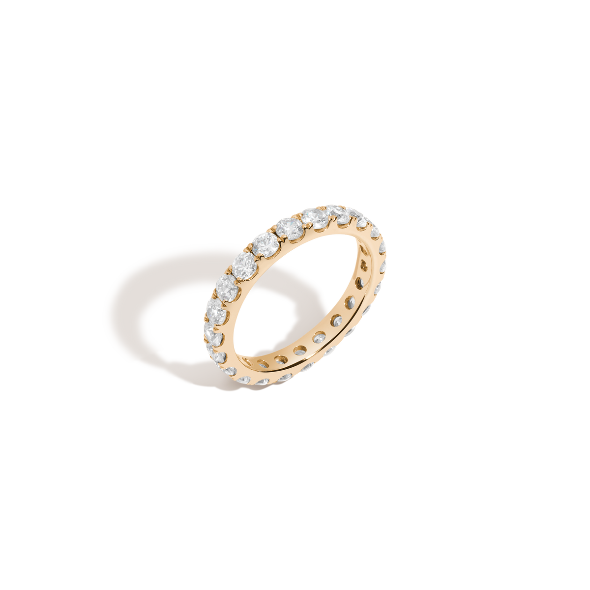 2ct Round Lab Grown Diamond Eternity Ring 14k Yellow Gold