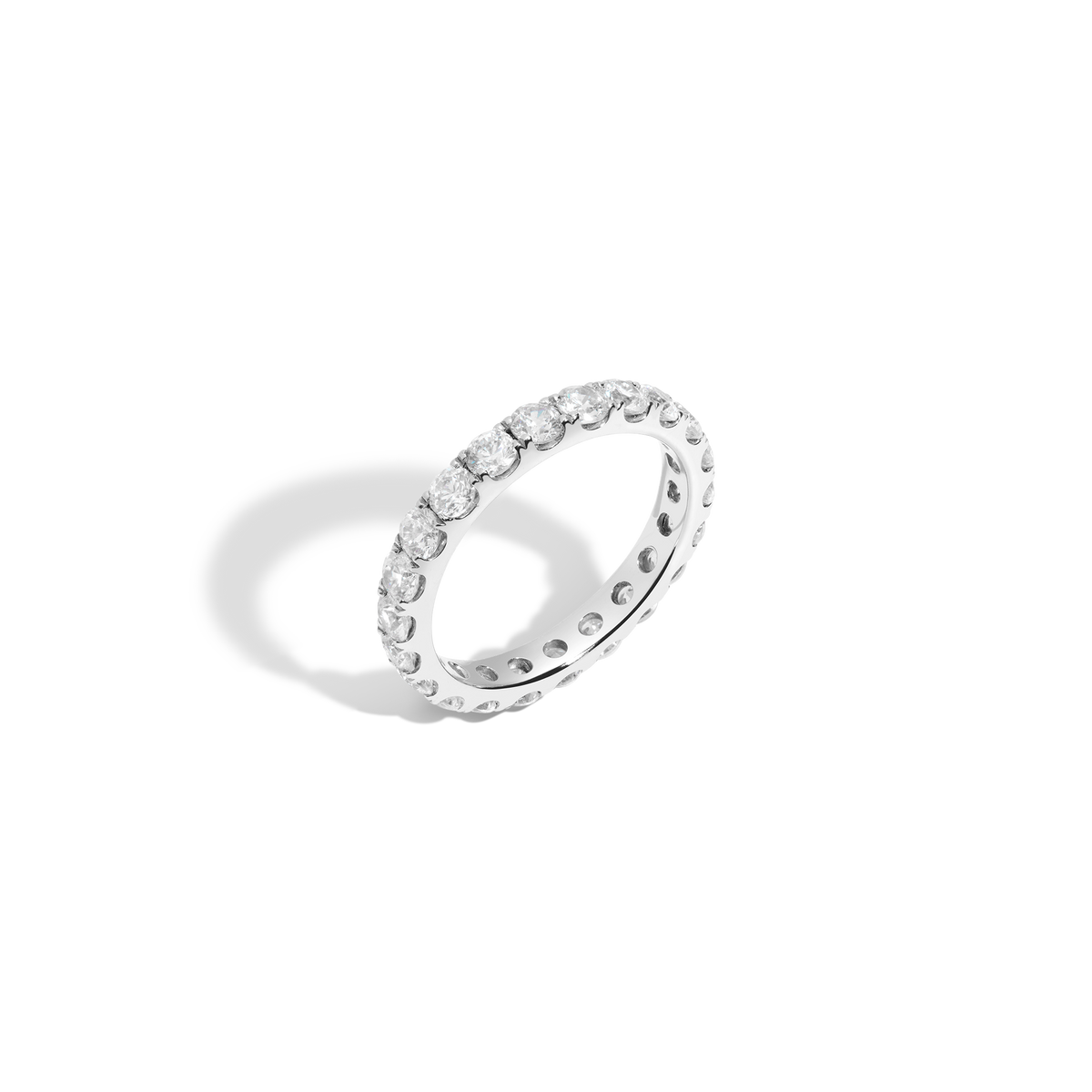 2ct Round Lab Grown Diamond Eternity Ring 14k White Gold