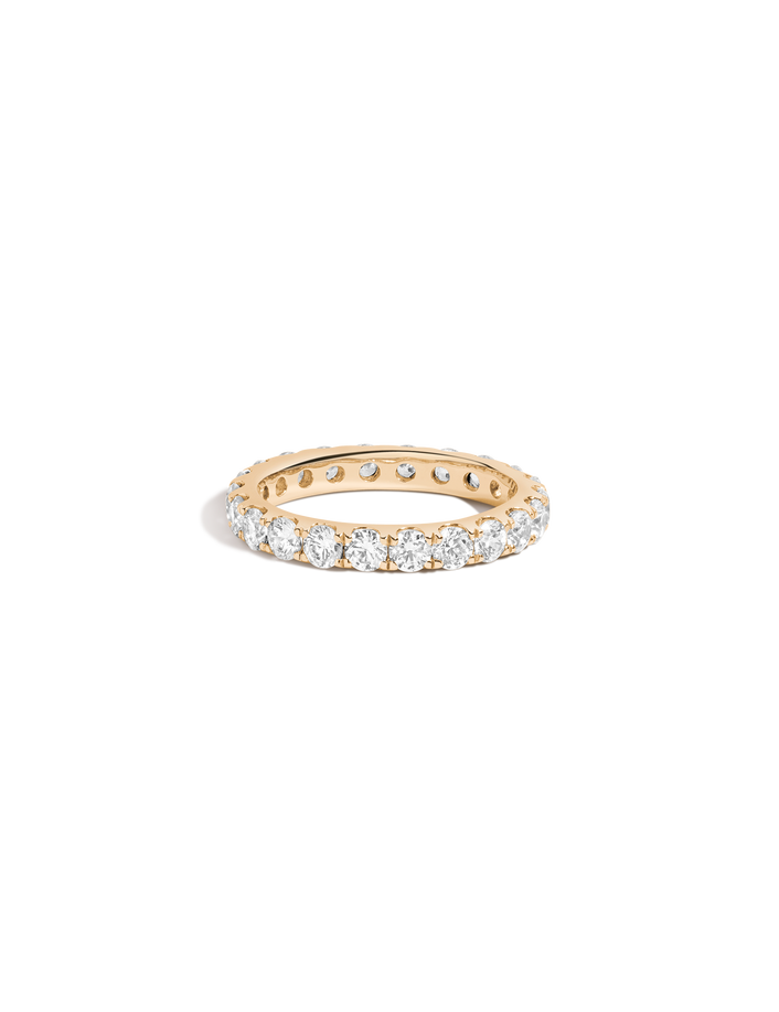 2ct Round Lab Grown Diamond Eternity Ring 14k Yellow Gold First