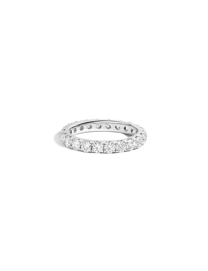 2ct Round Lab Grown Diamond Eternity Ring 14k White Gold First