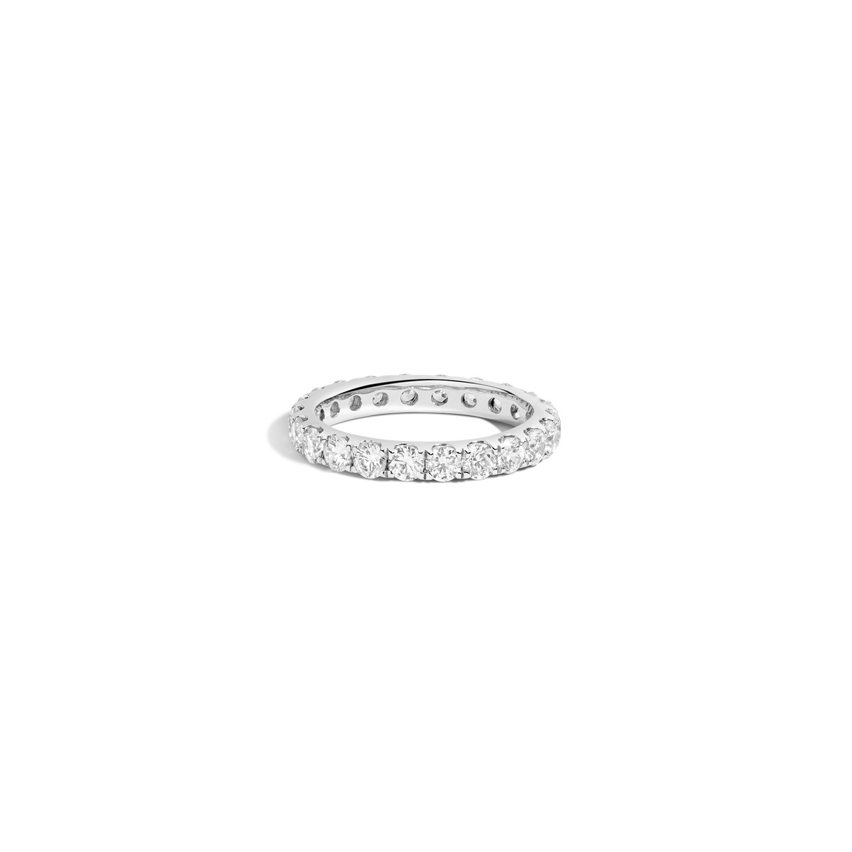 2ct Round Lab Grown Diamond Eternity Ring 14k White Gold First