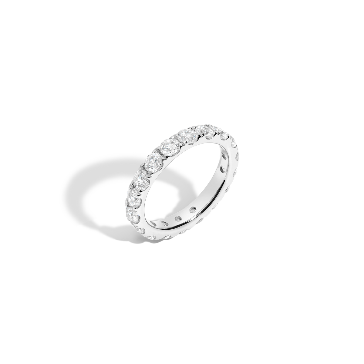 3ct Round Lab Grown Diamond Eternity Ring 14k White Gold