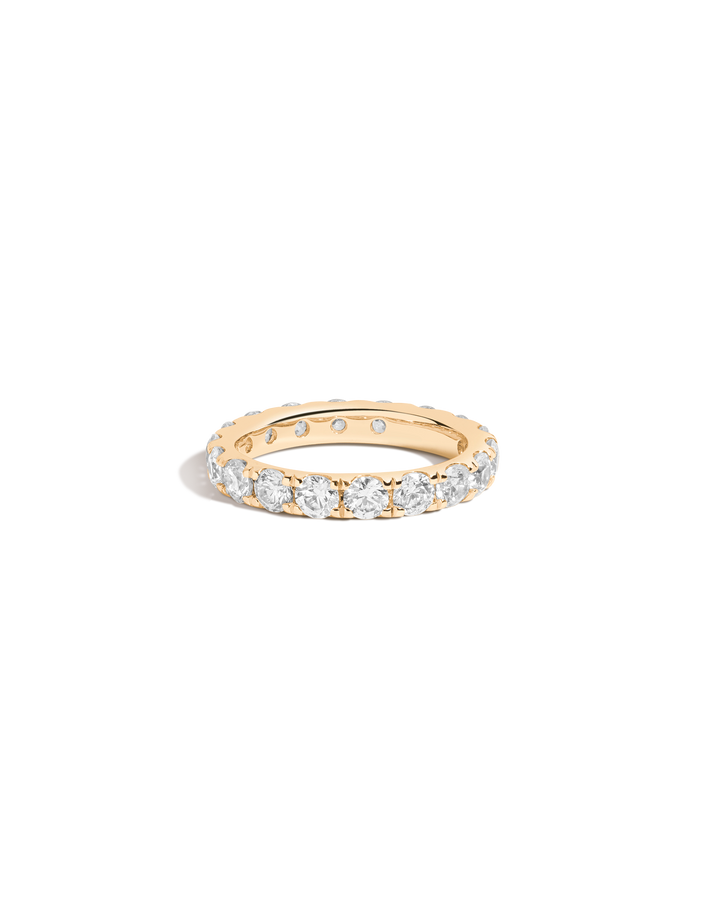3ct Round Lab Grown Diamond Eternity Ring 14k Yellow Gold First