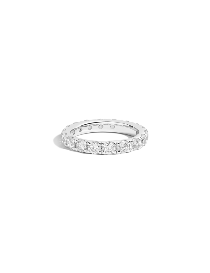 3ct Round Lab Grown Diamond Eternity Ring 14k White Gold First