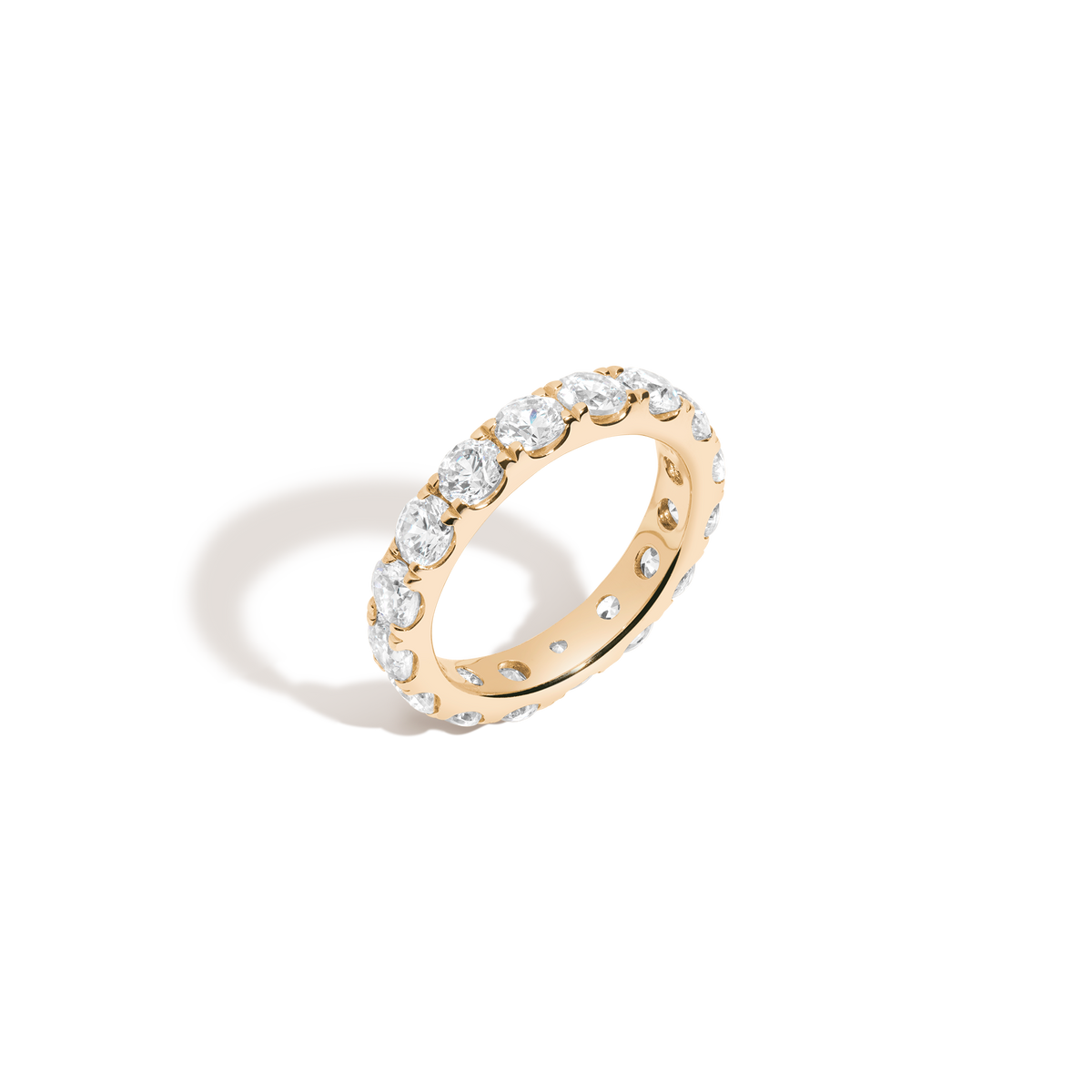 4ct Round Lab Grown Diamond Eternity Ring 14k Yellow Gold